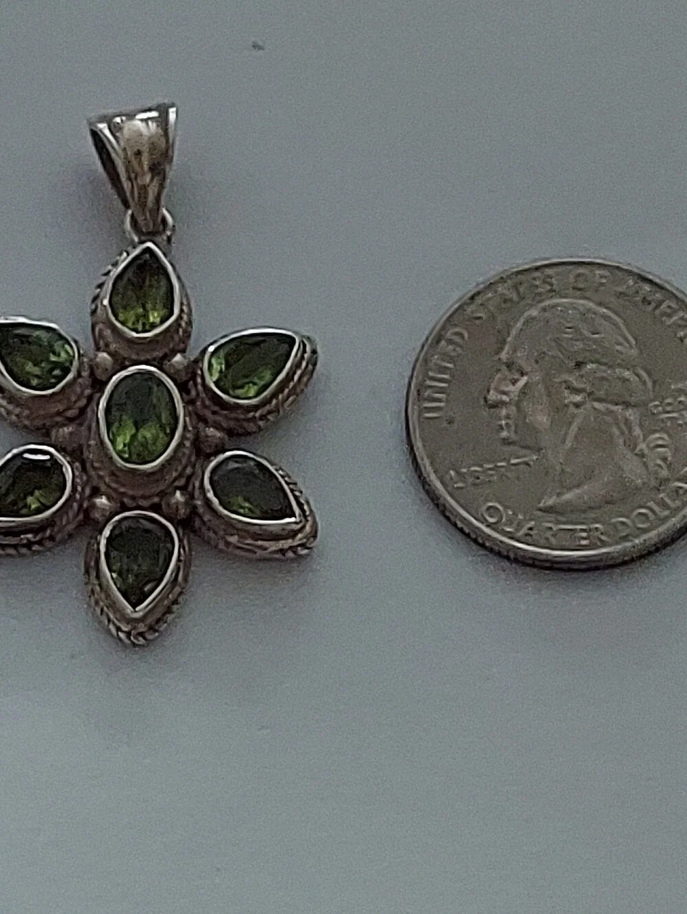 Sterling Silver and Peridot Pendant